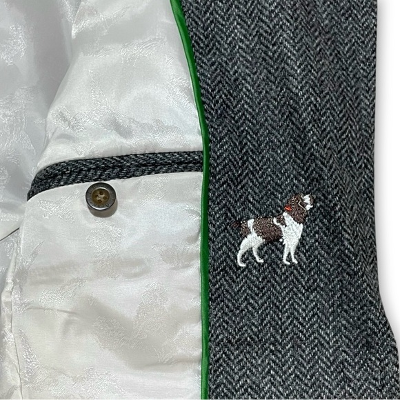 L.L. Bean Vintage Shetland Wool Herringbone Tweed Blazer Jacket Size 10 Gray - Picture 9 of 10